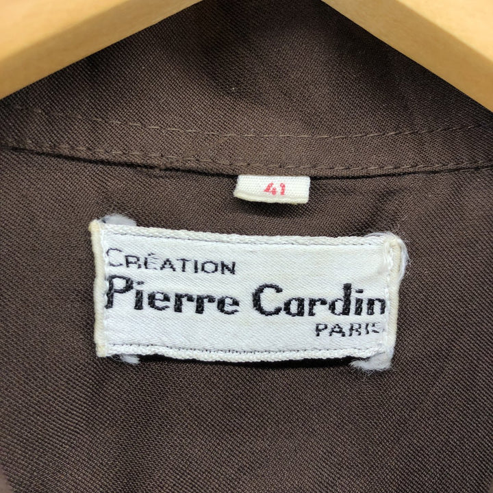 70'S Pierre Cardin Long Sleeve Poly Shirt Men's Size L Vintage unclear brown type Vintage Second Hand