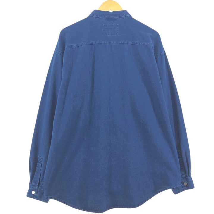 90'S Levi's Long Sleeve Denim Shirt, Men's XL, Vintage cotton blue type Vintage Second Hand