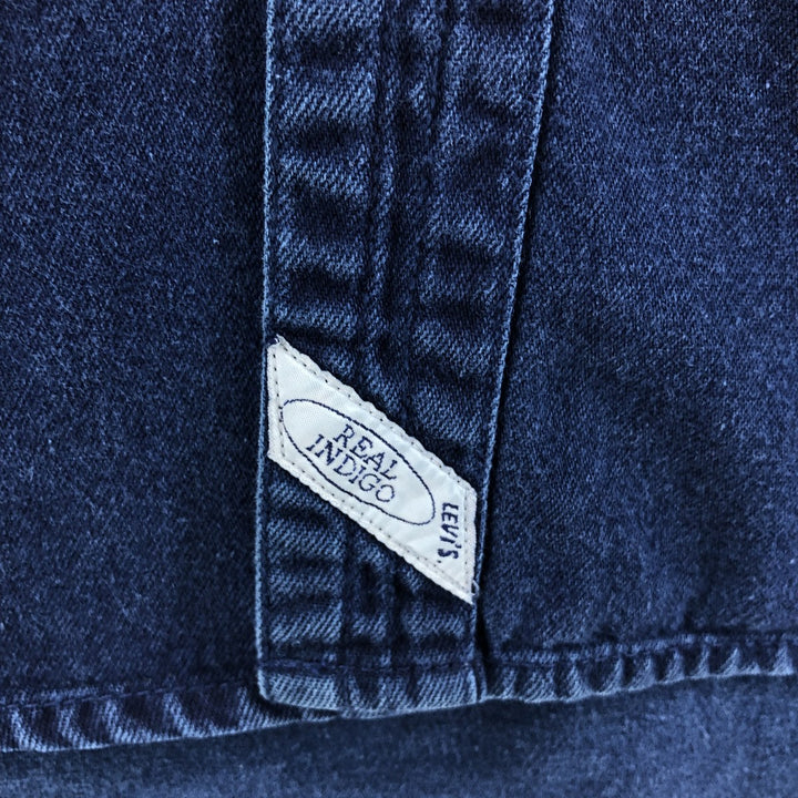 90'S Levi's Long Sleeve Denim Shirt, Men's XL, Vintage cotton blue type Vintage Second Hand