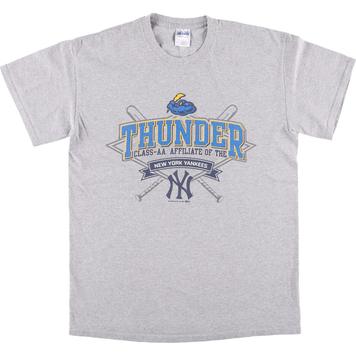 00'S Gildan MLB New York Yankees Sports Print T-Shirt Men's M cotton gray type Vintage Second Hand