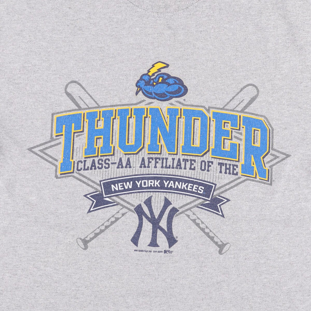 00'S Gildan MLB New York Yankees Sports Print T-Shirt Men's M cotton gray type Vintage Second Hand