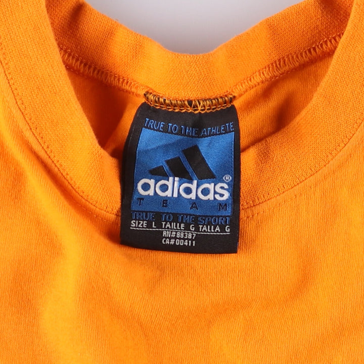 00'S adidas One Point Logo T-shirt Men's L size unknown orange type Vintage Second Hand