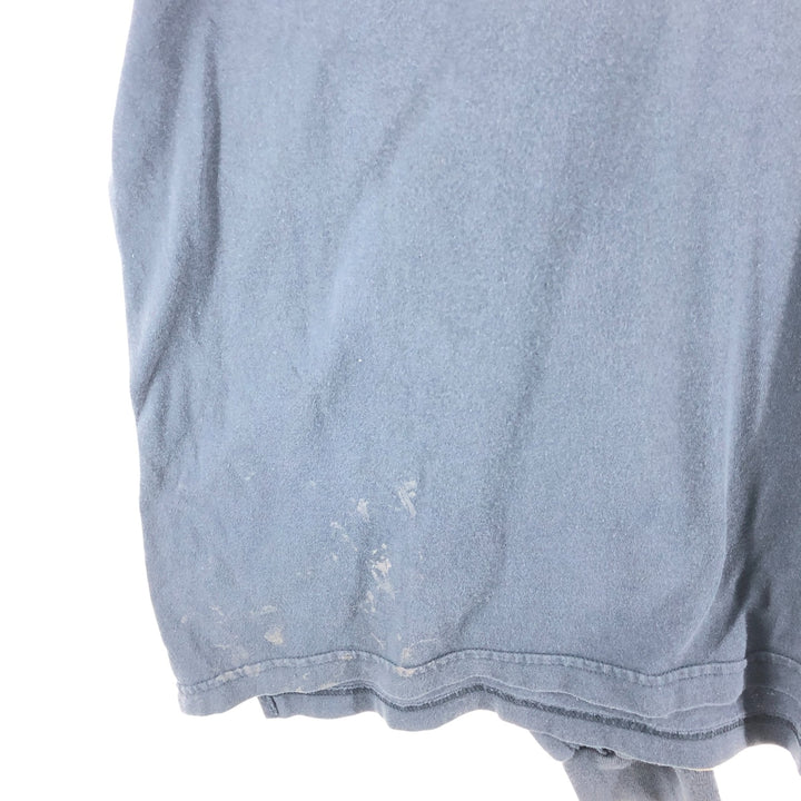 Harley-Davidson Henley neck long T-shirt, men's XL size unclear navy blue type Vintage Second Hand