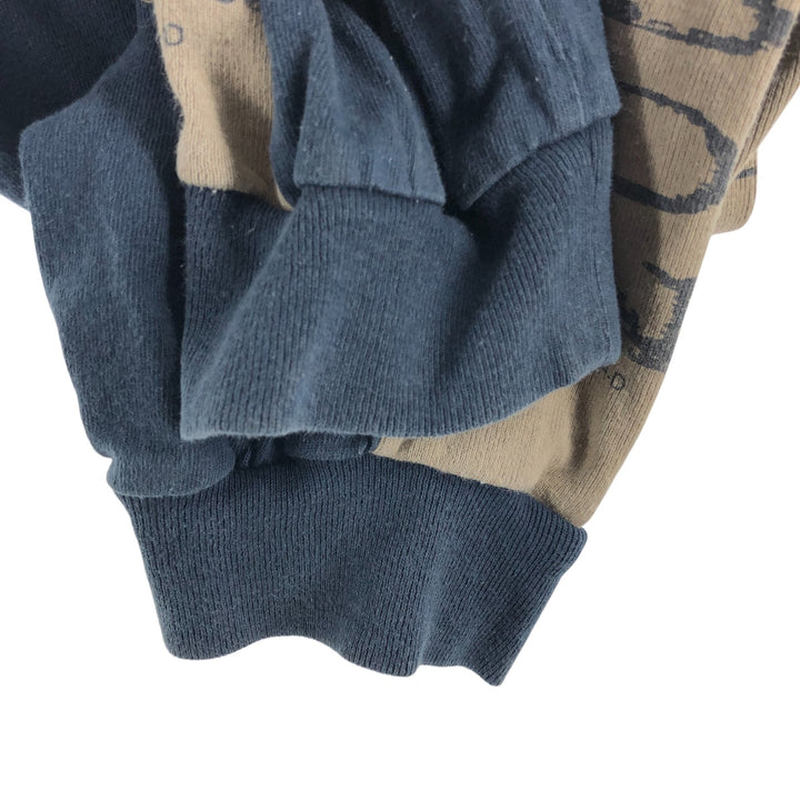 Harley-Davidson Henley neck long T-shirt, men's XL size unclear navy blue type Vintage Second Hand