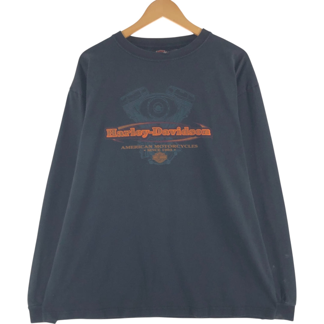00'S Harley-Davidson Long Sleeve T-Shirt, Men's XL Size cotton black type Vintage Second Hand