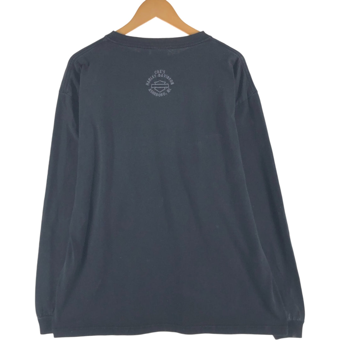 00'S Harley-Davidson Long Sleeve T-Shirt, Men's XL Size cotton black type Vintage Second Hand