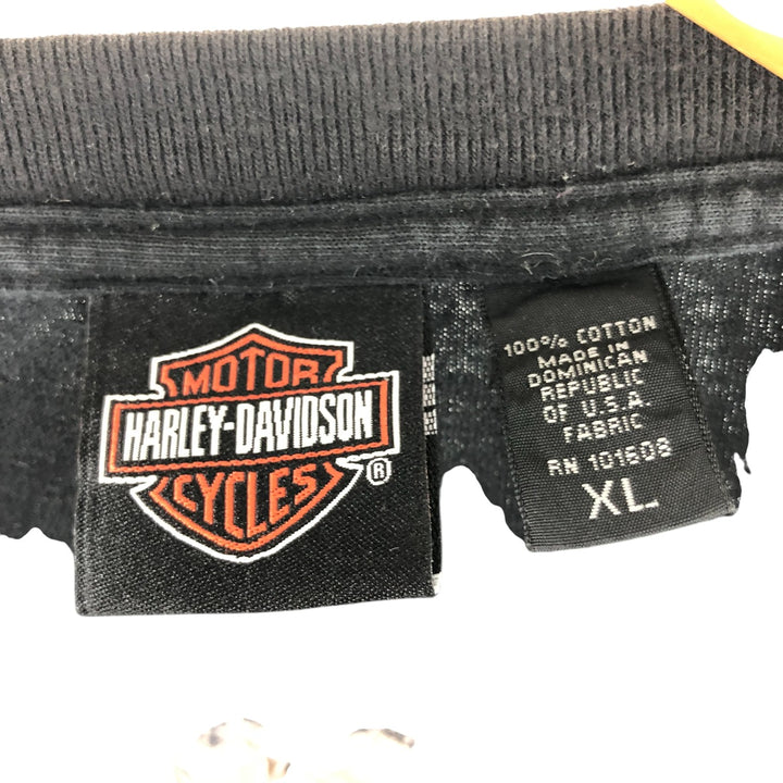 00'S Harley-Davidson Long Sleeve T-Shirt, Men's XL Size cotton black type Vintage Second Hand