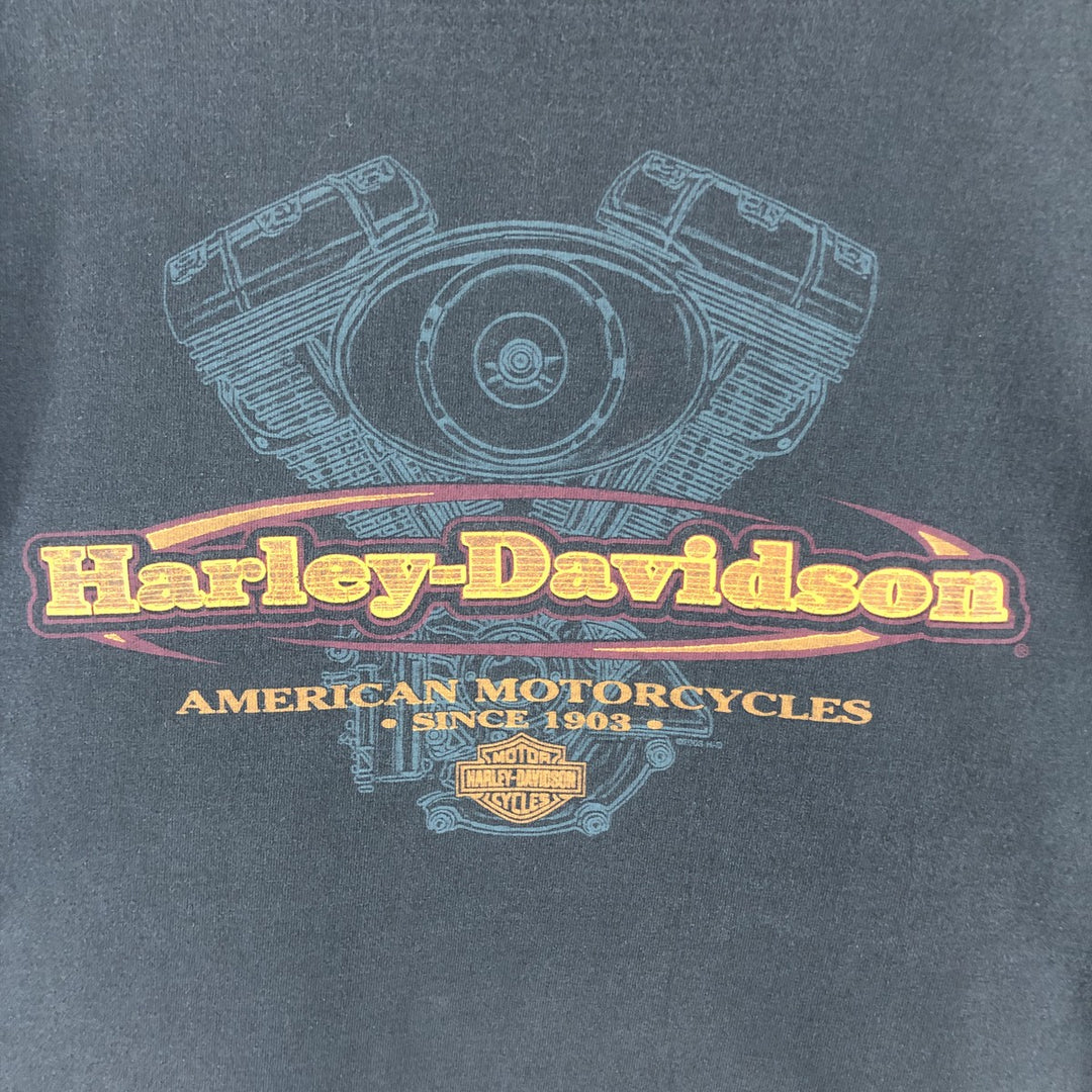 00'S Harley-Davidson Long Sleeve T-Shirt, Men's XL Size cotton black type Vintage Second Hand