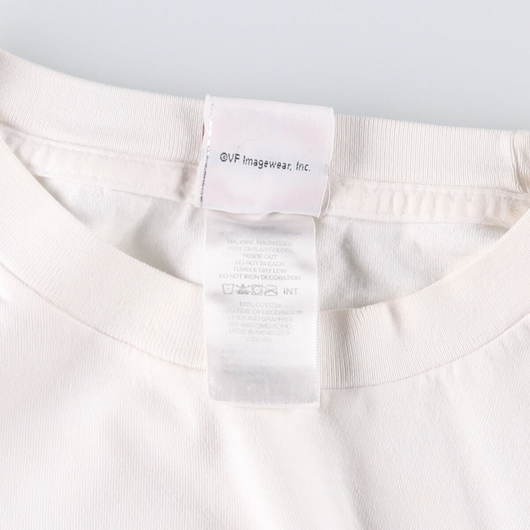 Big size Harley Davidson Fire Pattern Engine Long T-shirt, Men's XXXXL equivalent cotton white type Vintage Second Hand