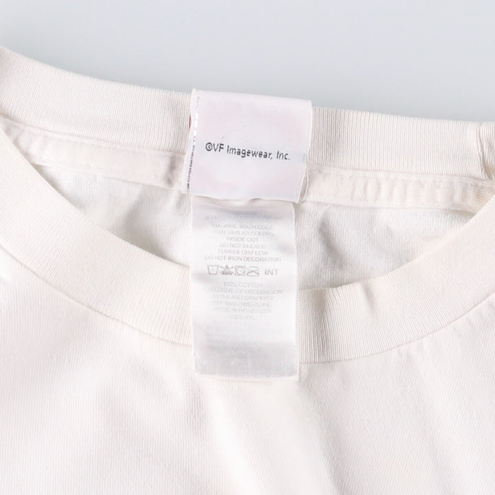 Big size Harley Davidson Fire Pattern Engine Long T-shirt, Men's XXXXL equivalent cotton white type Vintage Second Hand