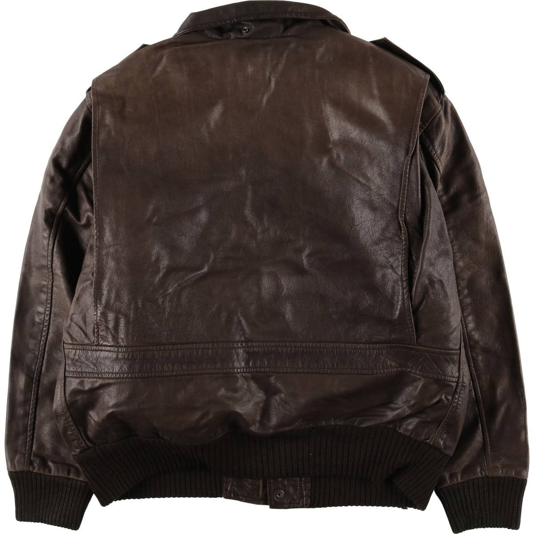SCKOTT A-2 Leather Flight Jacket, Men's Size M unclear brown type Vintage Second Hand