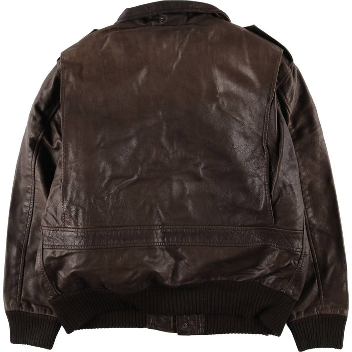SCKOTT A-2 Leather Flight Jacket, Men's Size M unclear brown type Vintage Second Hand
