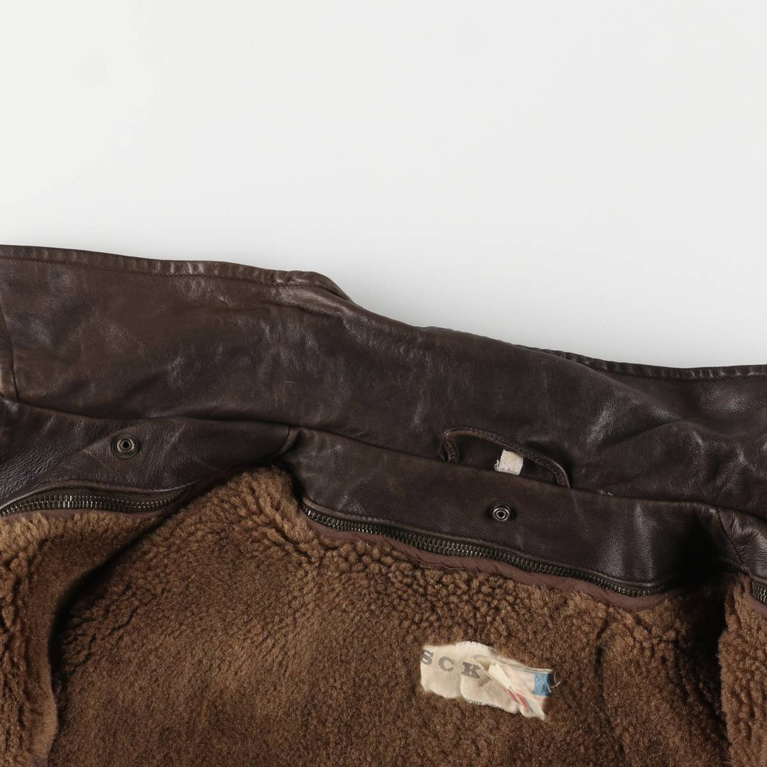 SCKOTT A-2 Leather Flight Jacket, Men's Size M unclear brown type Vintage Second Hand
