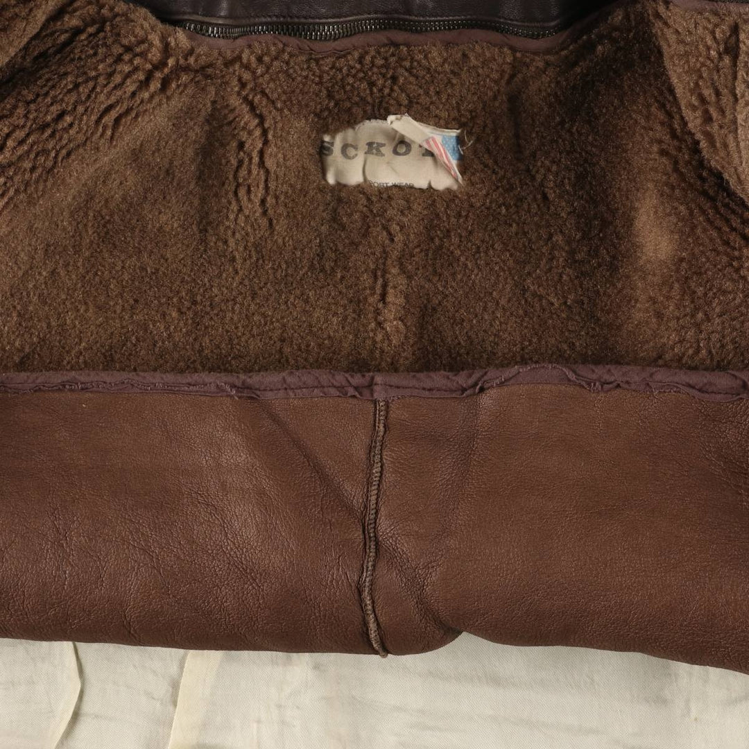 SCKOTT A-2 Leather Flight Jacket, Men's Size M unclear brown type Vintage Second Hand