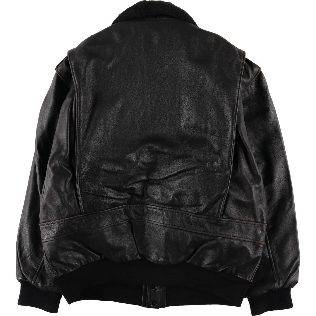G-1 Type Leather Flight Jacket, Men's XL genuine leather black type Vintage Second Hand