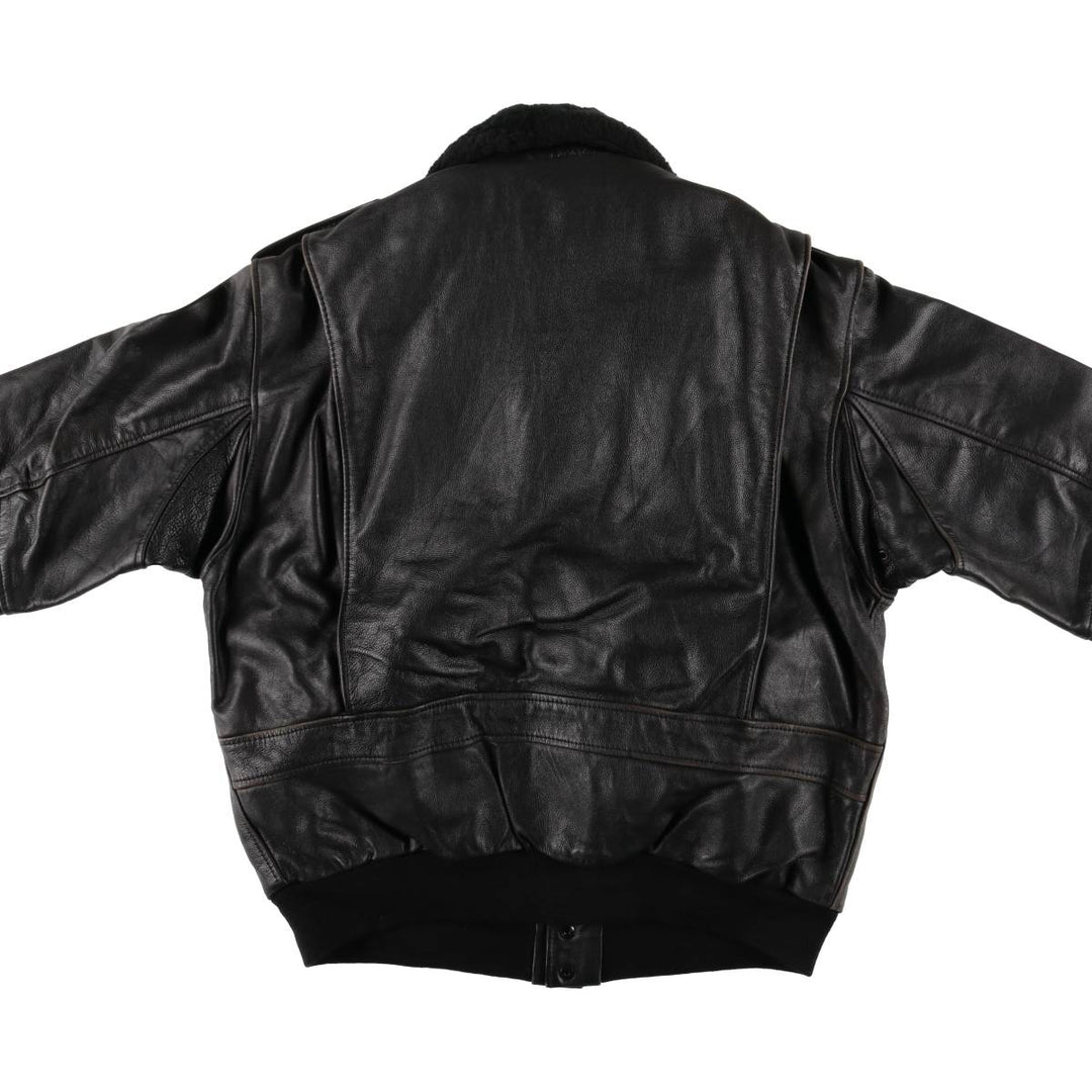 G-1 Type Leather Flight Jacket, Men's XL genuine leather black type Vintage Second Hand