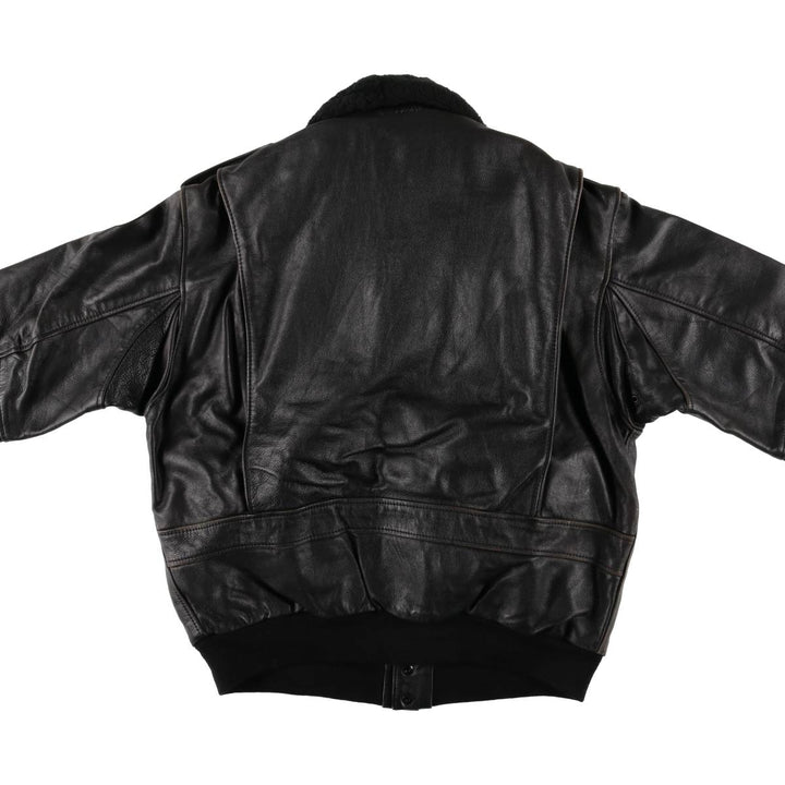 G-1 Type Leather Flight Jacket, Men's XL genuine leather black type Vintage Second Hand
