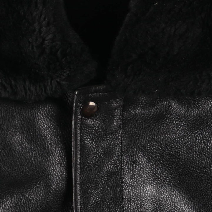 G-1 Type Leather Flight Jacket, Men's XL genuine leather black type Vintage Second Hand