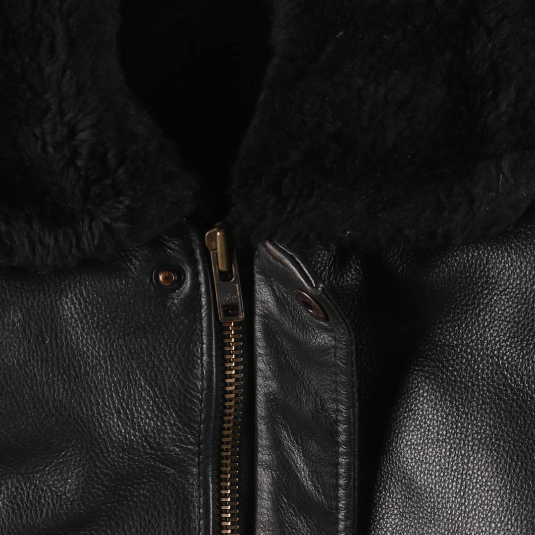 G-1 Type Leather Flight Jacket, Men's XL genuine leather black type Vintage Second Hand