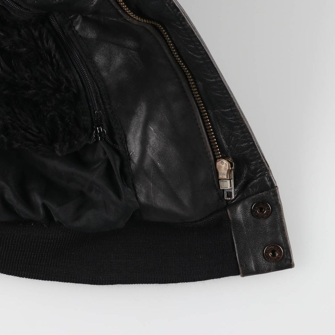 G-1 Type Leather Flight Jacket, Men's XL genuine leather black type Vintage Second Hand