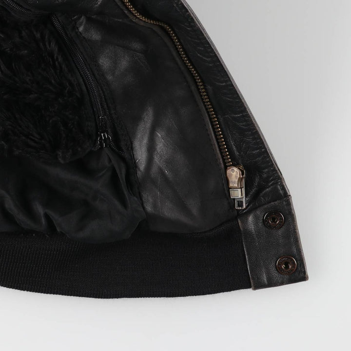 G-1 Type Leather Flight Jacket, Men's XL genuine leather black type Vintage Second Hand