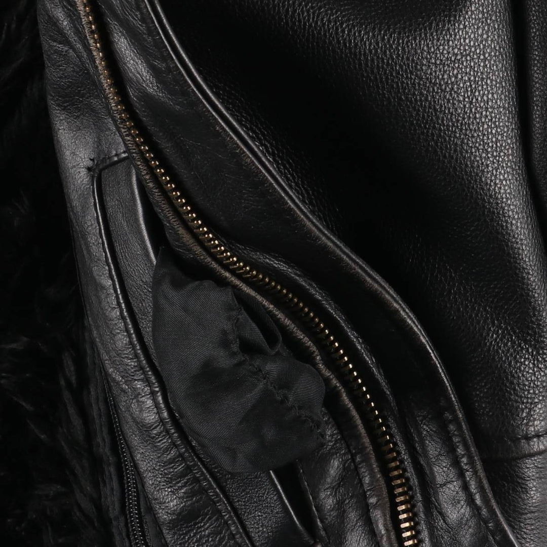 G-1 Type Leather Flight Jacket, Men's XL genuine leather black type Vintage Second Hand