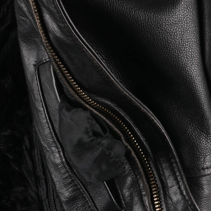 G-1 Type Leather Flight Jacket, Men's XL genuine leather black type Vintage Second Hand