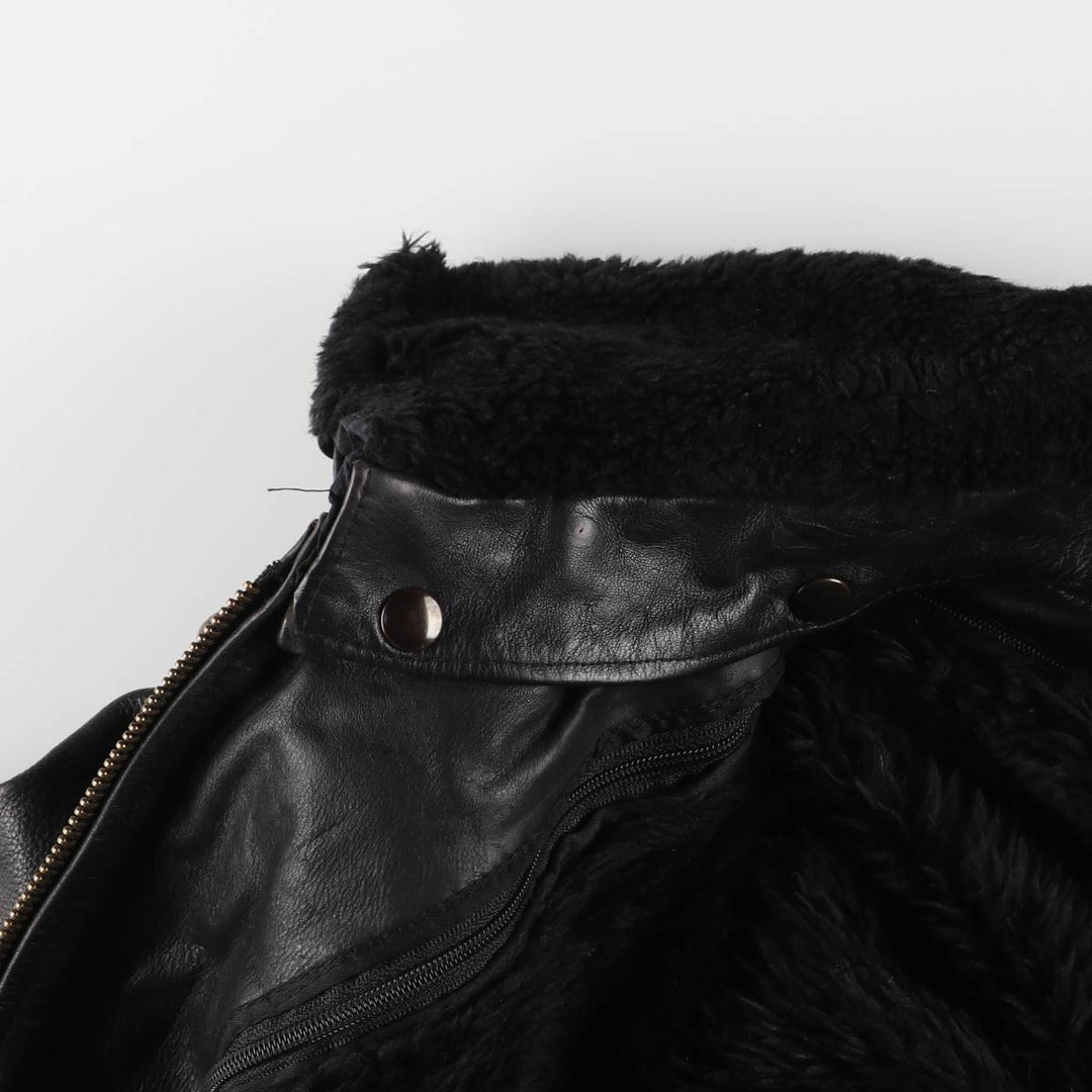 G-1 Type Leather Flight Jacket, Men's XL genuine leather black type Vintage Second Hand