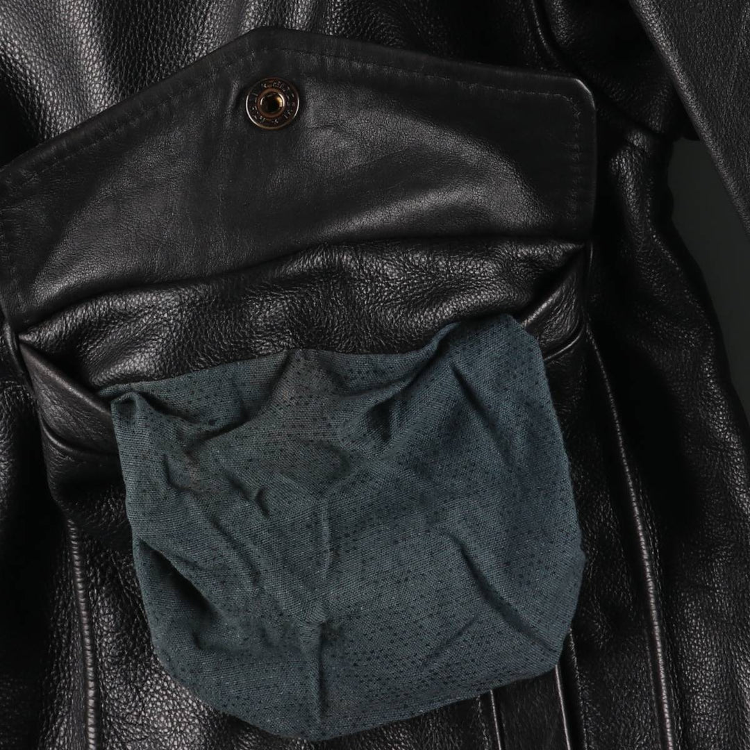 G-1 Type Leather Flight Jacket, Men's XL genuine leather black type Vintage Second Hand