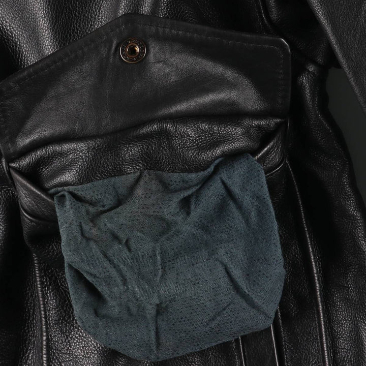 G-1 Type Leather Flight Jacket, Men's XL genuine leather black type Vintage Second Hand