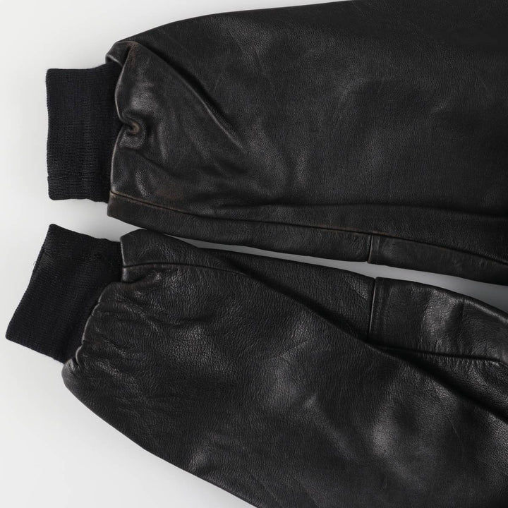 G-1 Type Leather Flight Jacket, Men's XL genuine leather black type Vintage Second Hand