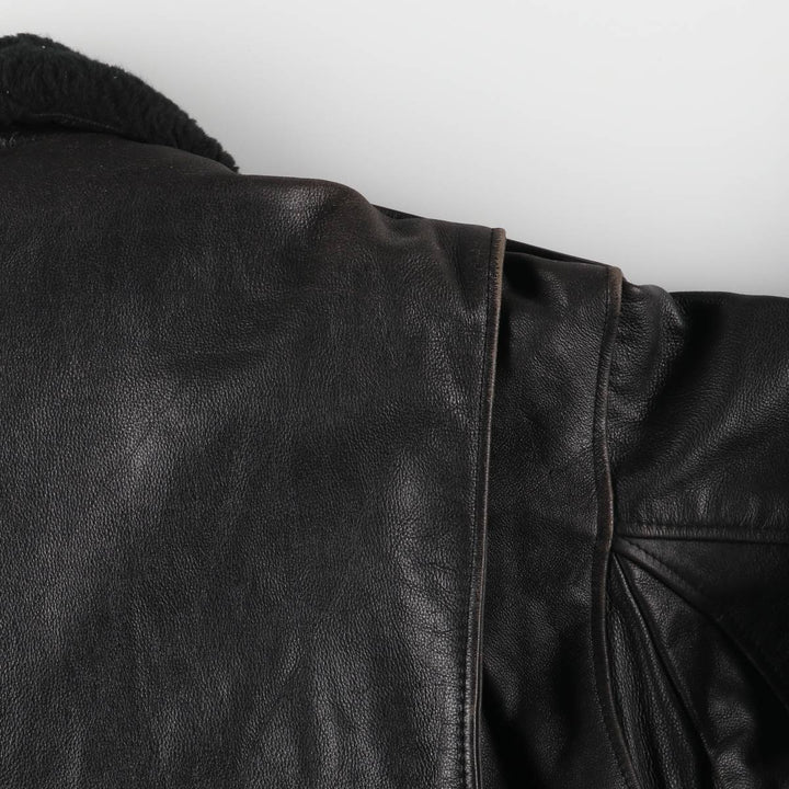 G-1 Type Leather Flight Jacket, Men's XL genuine leather black type Vintage Second Hand