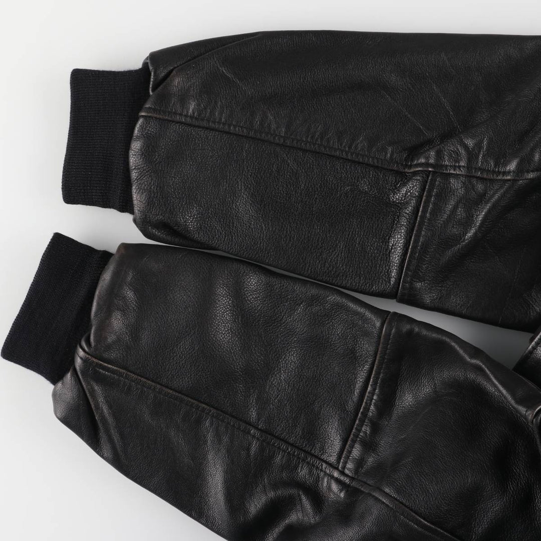 G-1 Type Leather Flight Jacket, Men's XL genuine leather black type Vintage Second Hand