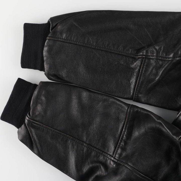 G-1 Type Leather Flight Jacket, Men's XL genuine leather black type Vintage Second Hand