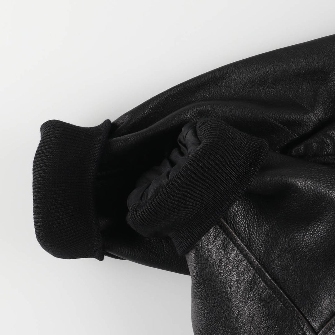 G-1 Type Leather Flight Jacket, Men's XL genuine leather black type Vintage Second Hand