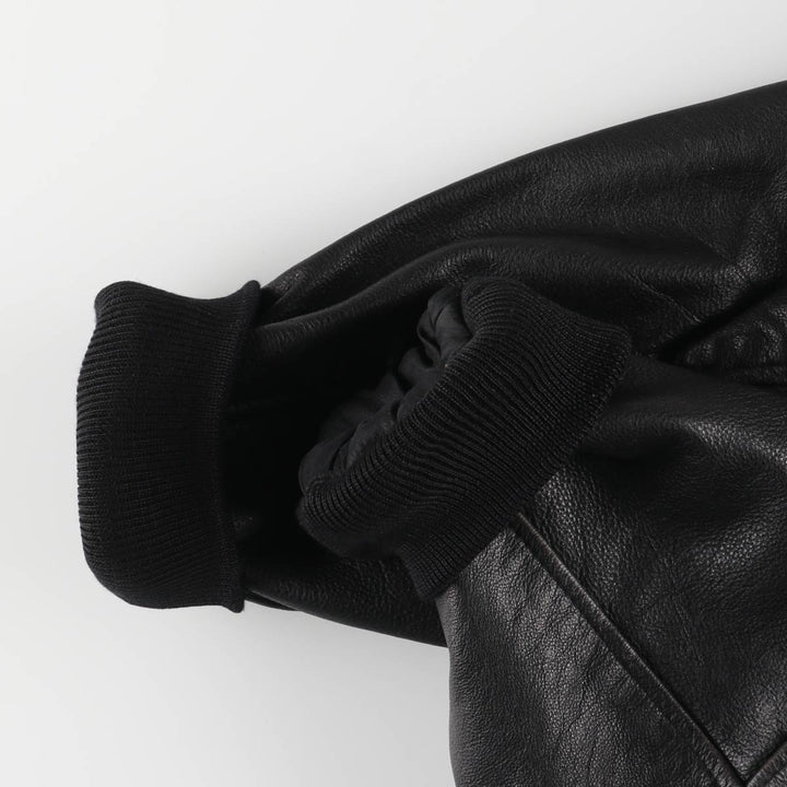 G-1 Type Leather Flight Jacket, Men's XL genuine leather black type Vintage Second Hand