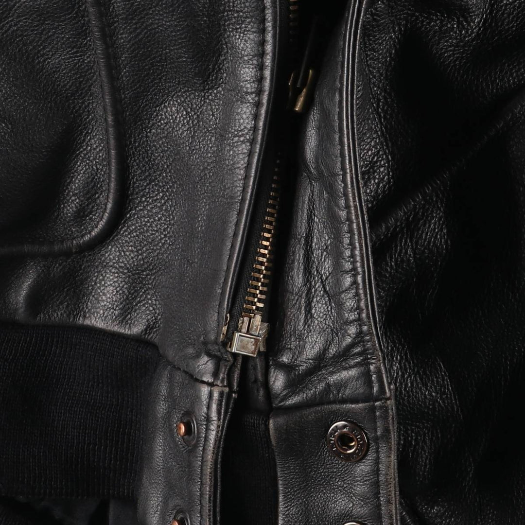G-1 Type Leather Flight Jacket, Men's XL genuine leather black type Vintage Second Hand