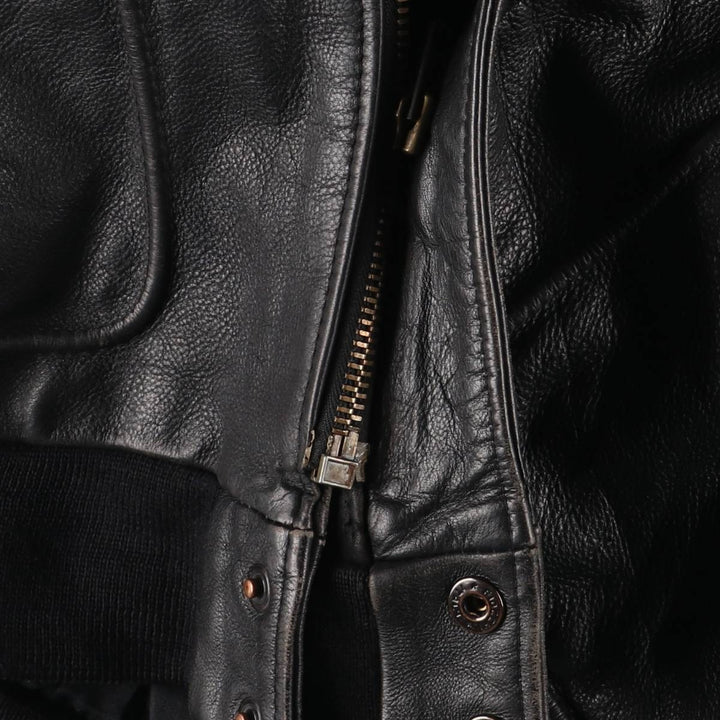 G-1 Type Leather Flight Jacket, Men's XL genuine leather black type Vintage Second Hand