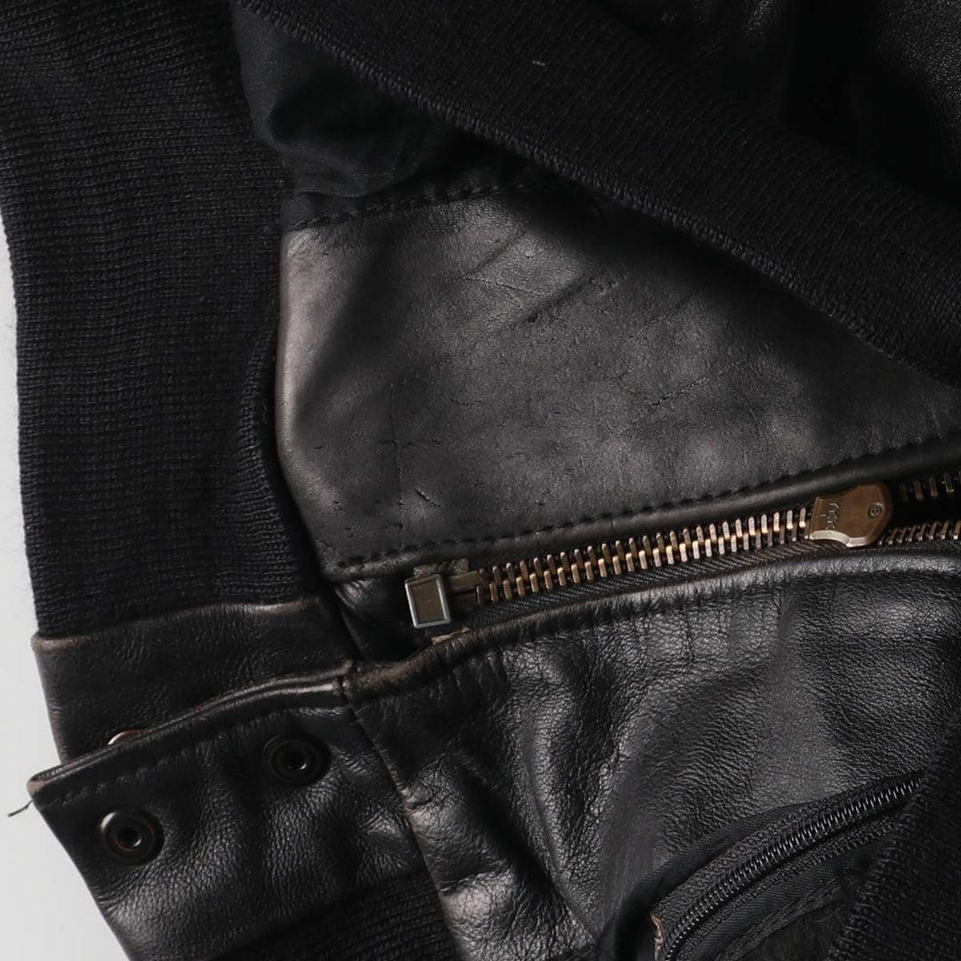 G-1 Type Leather Flight Jacket, Men's XL genuine leather black type Vintage Second Hand