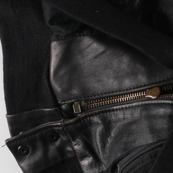 G-1 Type Leather Flight Jacket, Men's XL genuine leather black type Vintage Second Hand