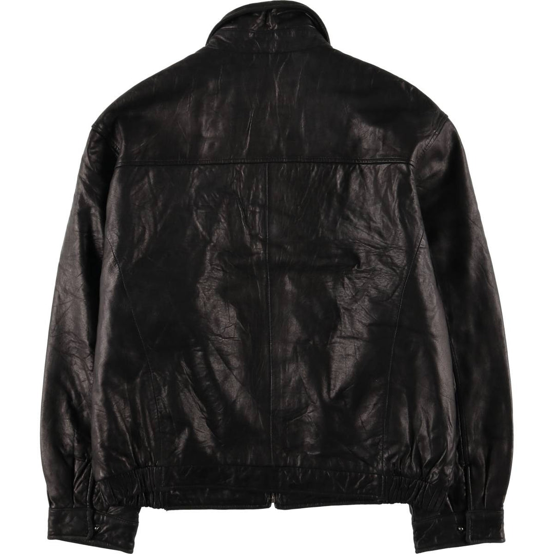 HATHAWAY Padded Swing Top Leather Blouson, Men's Size XL genuine leather brown type Vintage Second Hand