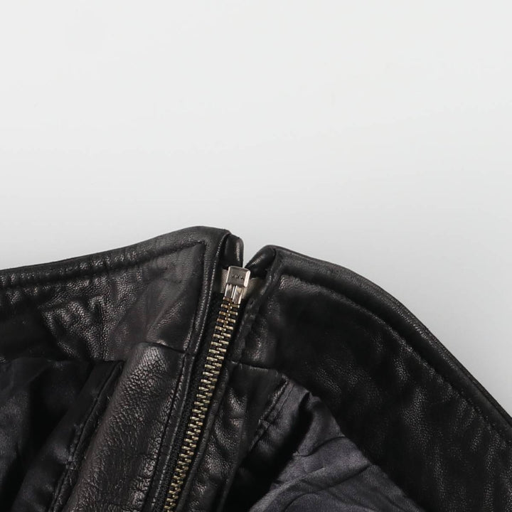 HATHAWAY Padded Swing Top Leather Blouson, Men's Size XL genuine leather brown type Vintage Second Hand