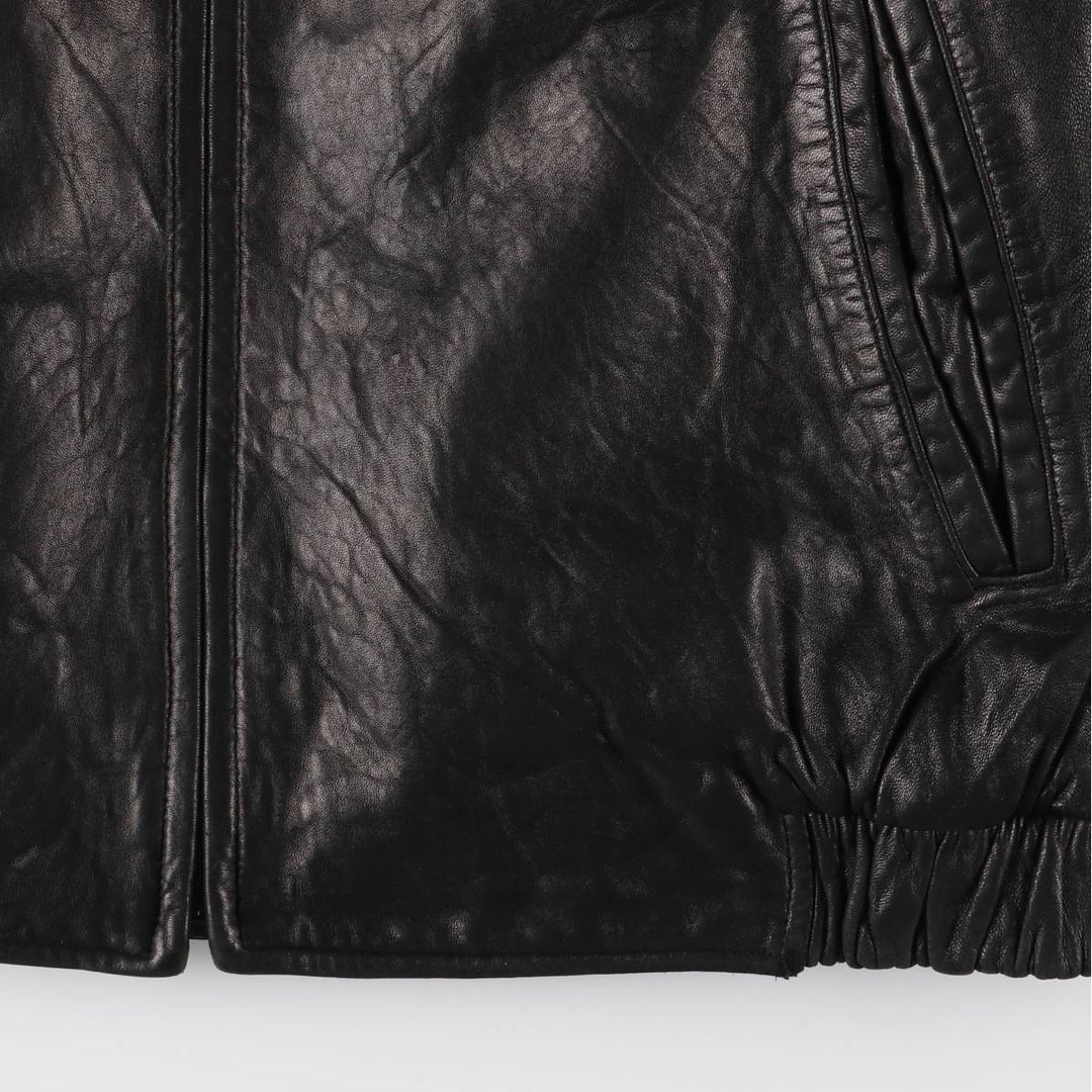 HATHAWAY Padded Swing Top Leather Blouson, Men's Size XL genuine leather brown type Vintage Second Hand