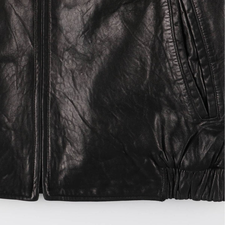 HATHAWAY Padded Swing Top Leather Blouson, Men's Size XL genuine leather brown type Vintage Second Hand