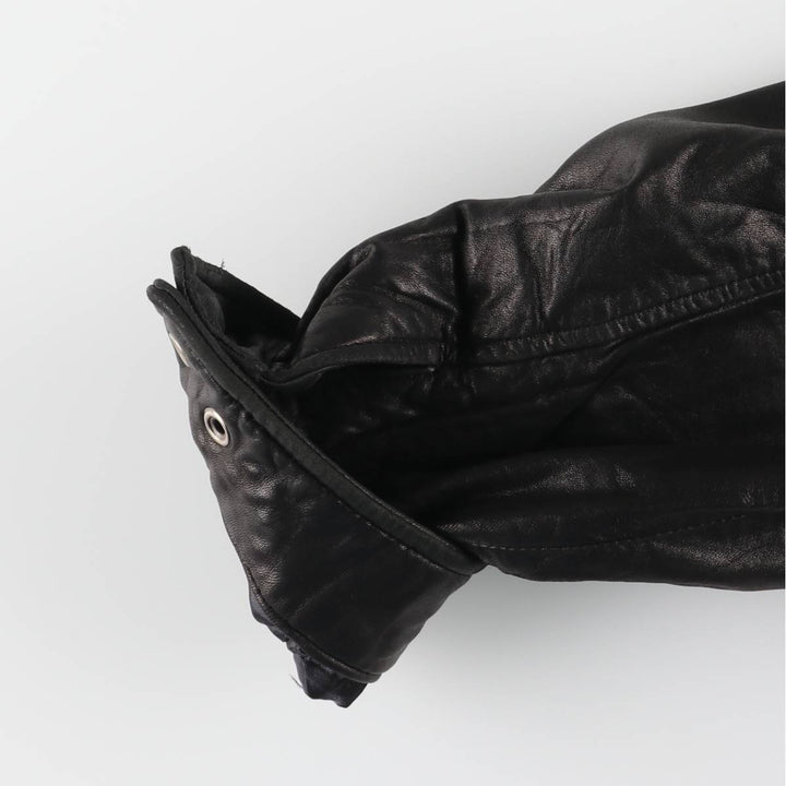 HATHAWAY Padded Swing Top Leather Blouson, Men's Size XL genuine leather brown type Vintage Second Hand