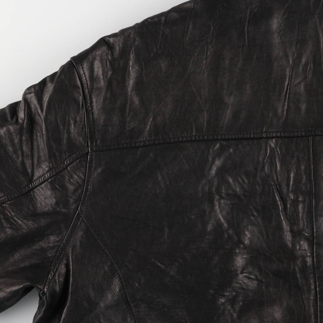 HATHAWAY Padded Swing Top Leather Blouson, Men's Size XL genuine leather brown type Vintage Second Hand