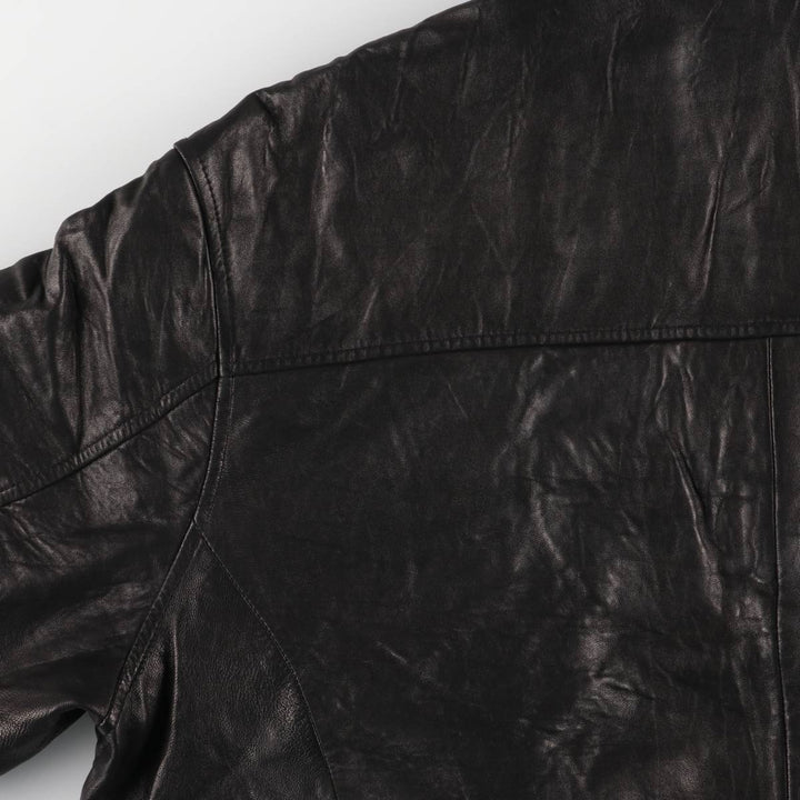 HATHAWAY Padded Swing Top Leather Blouson, Men's Size XL genuine leather brown type Vintage Second Hand