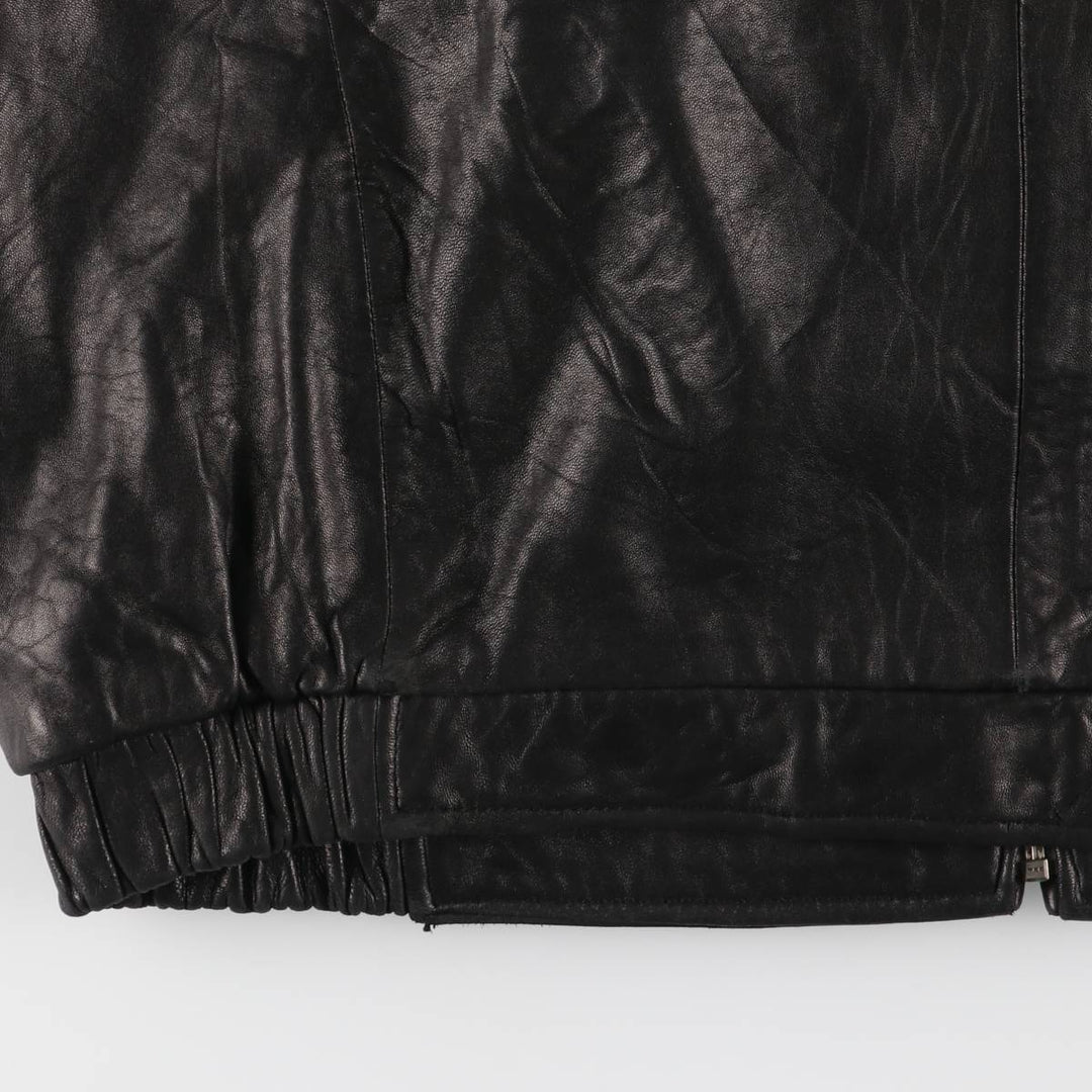 HATHAWAY Padded Swing Top Leather Blouson, Men's Size XL genuine leather brown type Vintage Second Hand