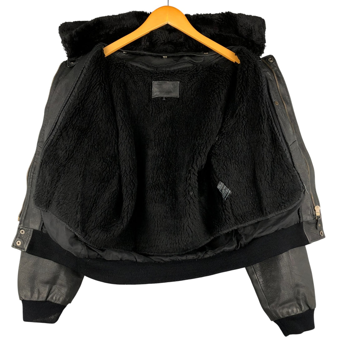 G-1 Type Leather Flight Jacket, Men's Size L genuine leather black type Vintage Second Hand