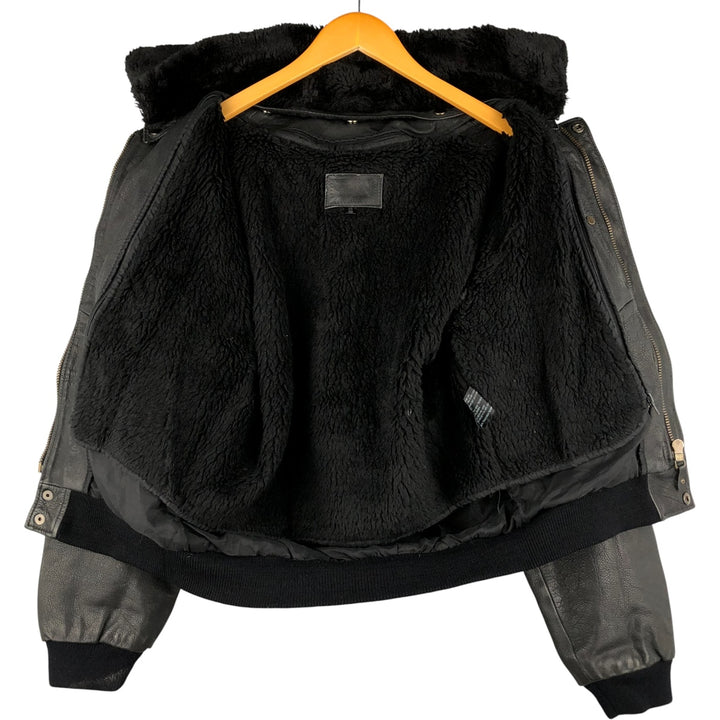 G-1 Type Leather Flight Jacket, Men's Size L genuine leather black type Vintage Second Hand